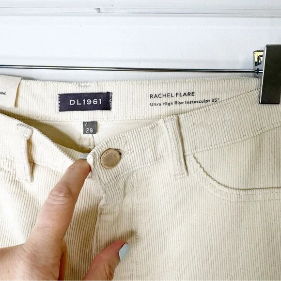 NWT Anthropologie DL1961 Rachel Flare Corduroy Pants Cords in Cream Size 29 - Picture 8 of 10